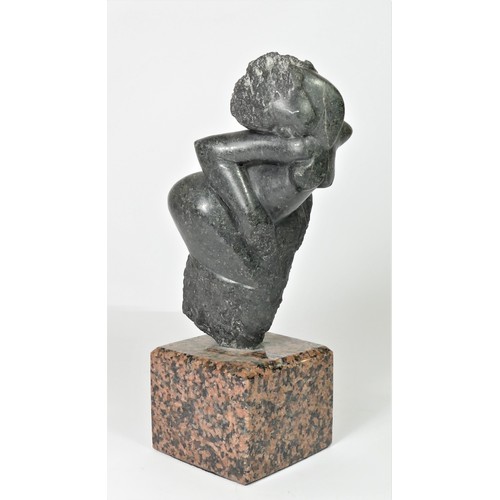 83 - John Taulbut, (b.1934), abstract lady, c.1995, Polyphant stone, signed, mounted on a granite plinth,... 