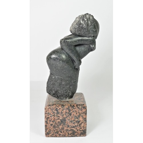 83 - John Taulbut, (b.1934), abstract lady, c.1995, Polyphant stone, signed, mounted on a granite plinth,... 