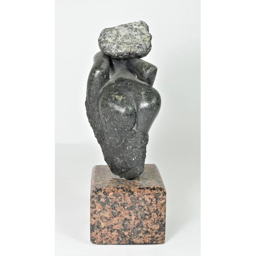 83 - John Taulbut, (b.1934), abstract lady, c.1995, Polyphant stone, signed, mounted on a granite plinth,... 