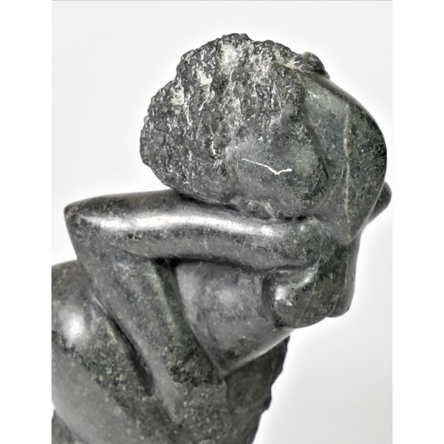 83 - John Taulbut, (b.1934), abstract lady, c.1995, Polyphant stone, signed, mounted on a granite plinth,... 