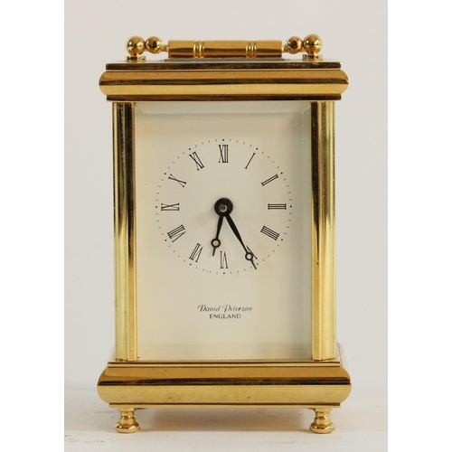 A David Peterson brass cased 8 day carriage clock, by