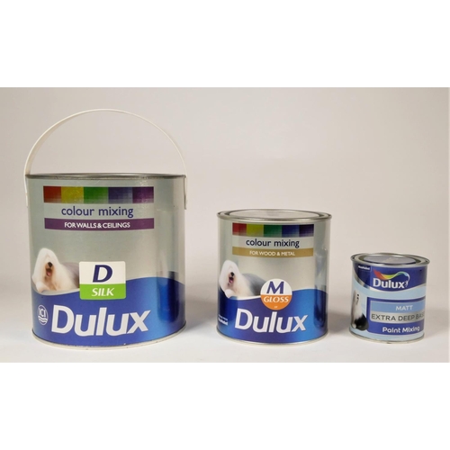 49 - A substantial amount of Dulux mixer, various finishes including matt, silk and gloss, 250ML - 5L