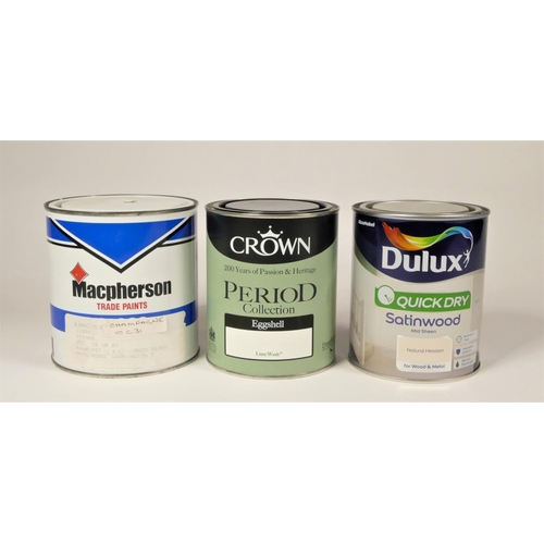 50 - Approximately fifty tins of Crown, Dulux and Permoglaze paint, primarily consisting of various colou... 