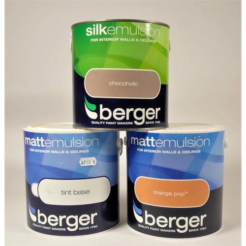 57 - Approximately 50 tins of Berger paint, consisting of silk and matt emulsion, various colours to incl... 