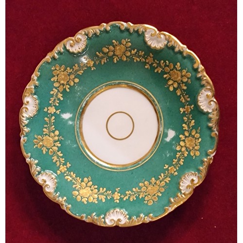 108 - Two late 19th century fine porcelain trios to include, a gold hand painted cup, saucer and sandwich ... 