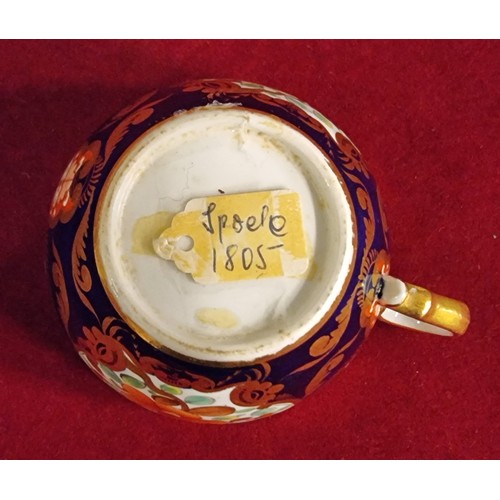 108 - Two late 19th century fine porcelain trios to include, a gold hand painted cup, saucer and sandwich ... 