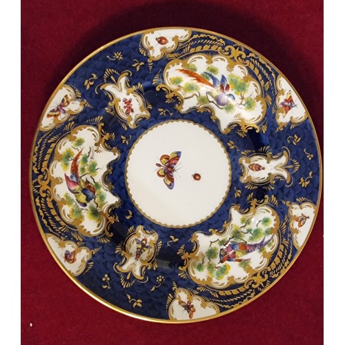 108 - Two late 19th century fine porcelain trios to include, a gold hand painted cup, saucer and sandwich ... 