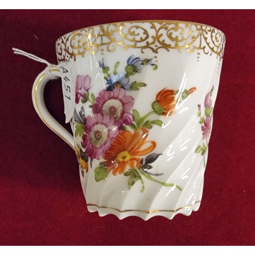 108 - Two late 19th century fine porcelain trios to include, a gold hand painted cup, saucer and sandwich ... 