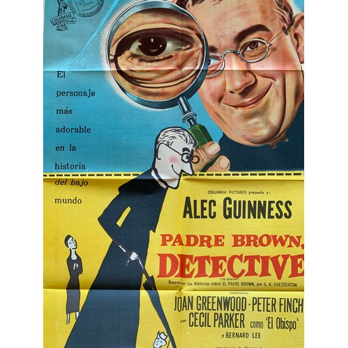 401 - The Dectective (1954) Argentinian film poster, starring Alec Guinness, folded, 74cm x 110cm