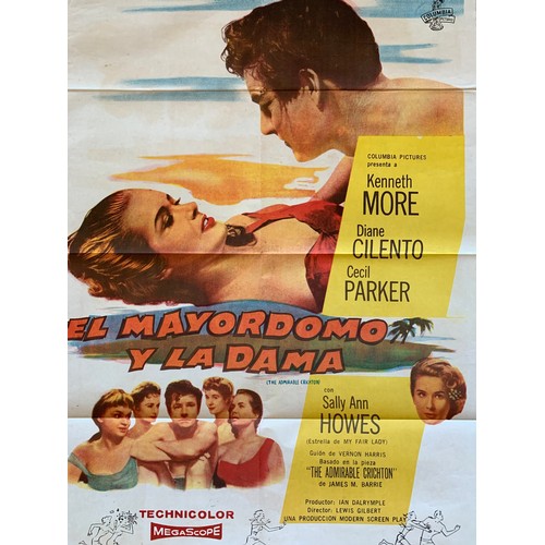 410 - El Mayordomo Y La Dama (1957) 'The Admirable Crichron' Argentinian film poster, starring Kenneth Mor... 