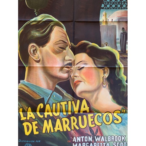 417 - La Cautiva De Marruecos (1945) 'The Man From Morocco' Argentinian film poster, starring Anton Walbro... 