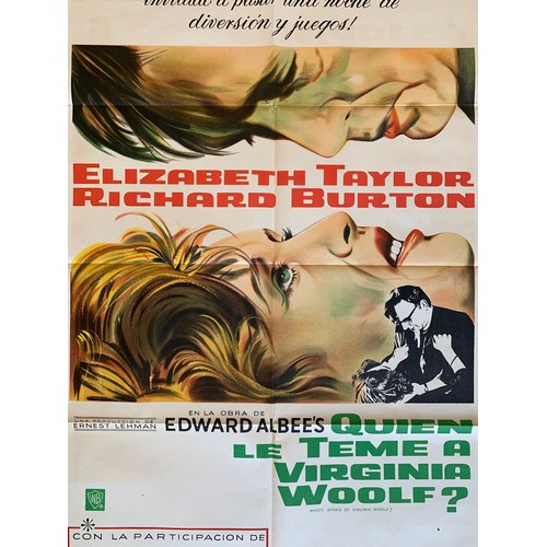 429 - Quien Le Teme A Virgina Woolf (1966) 'Who,s Afraid Of Virgina Woolf?' Argentinian film poster, starr... 