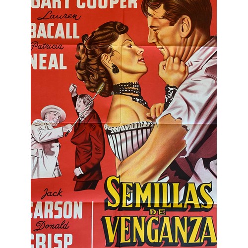 431 - Semillas De Venganza (1950) 'Bright Leaf' Agentinian film poster, starring Gary Cooper and Lauren Ba... 