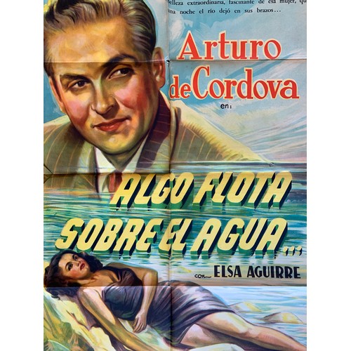 432 - Algo Flota Sobreel Agua (1948) 'Something Floats On Water' Argentinian film poster, starring Arturo ... 