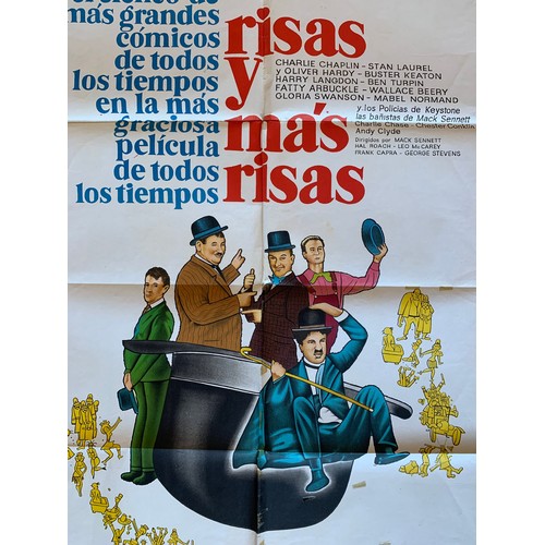 433 - Risas Y Mas Risas (1960) 'When Comedy Was King' Argentinan film poster, starring Charlie Chaplin, La... 