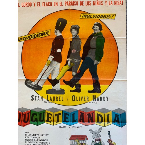 434 - Juguetelandia (1934) 'Babes In Toyland' Argentinian film poster, re-release, starring Laurel & Hardy... 