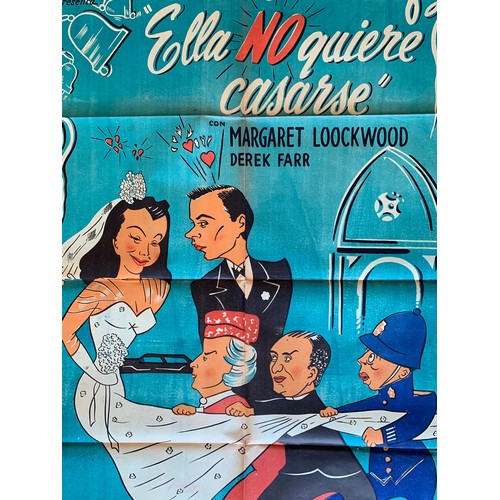 437 - Ella No Quiere Casaise (1941) 'Quiet Wedding' Spanish film poster, staring Margaret Loockwood and De... 