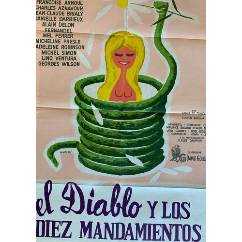 438 - El Diablo Y Los Diez Mandamientos (1962) 'The Devil And The Ten Commandments' Argentinian film poste... 