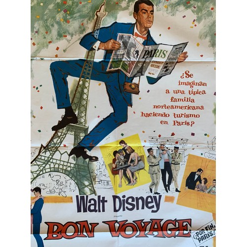 441 - Bon Voyage (1962) 'Bon Voyage' Argentinian film poster, staring Fred MacMurray and Jane Wyman, 74cm ... 