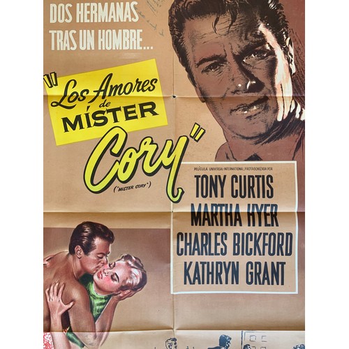 449 - Los Amores de Mister (1957) 'Mister Copy' Argentinian film poster, staring Tony Curtis and Martha Hy... 