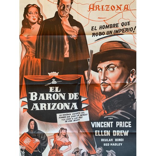 453 - El Baron De Arizona (1950) 'The Barron Of Arizona' Spanish film poster, staring Ellen Drew and Vince... 