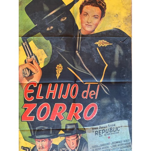 454 - El Hijo Del Zorro (1947) 'The Son Of Zorro' Argentinian film poster, staring Peggy Stewart and Georg... 