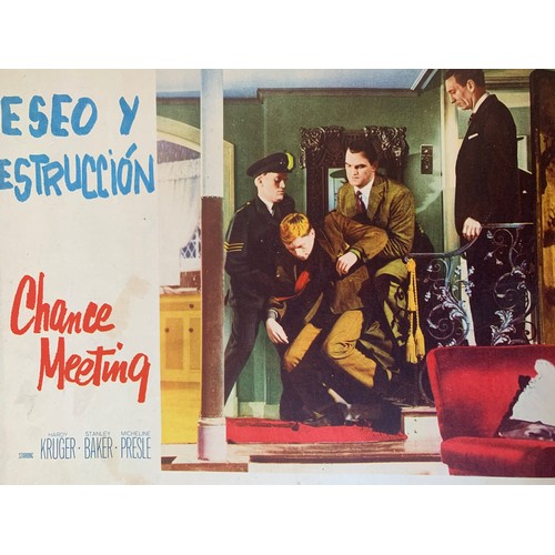 459 - Chance Meeting (1960) US film poster, staring Hardy Kruger and Micheline Presie , 74cm x 110cm, toge... 