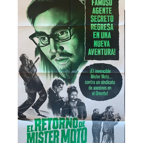 466 - El Reorno de Mister Moto (1965) 'The Return Of Mister Moto' Argentinian film poster, staring Henry S... 