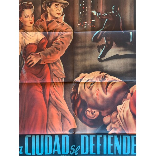 467 - La Ciudad se Defiende (1951) 'Four Ways Out' Argentinian film poster, staring Gina Lollobrigida, 74c... 