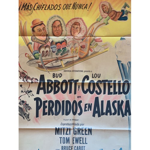 470 - Perdidos en Alaska (1952) 'Lost In Alaska' Argentinian film poster, staring Abbott and Costello, 74c... 