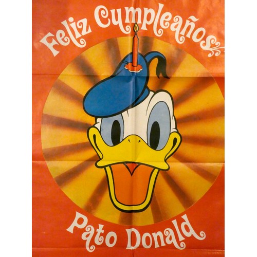 475 - El Aniversario De Oro Del Pato Donald (1950s) 'Donald Duck's Birthday Party' Argentinian film poster... 