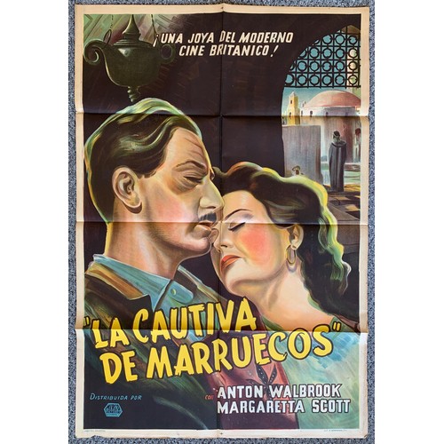 417 - La Cautiva De Marruecos (1945) 'The Man From Morocco' Argentinian film poster, starring Anton Walbro... 