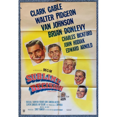 420 - Sublime Decision (1949) 'Command Decision' Agentinian film poster, starring Clark Gable, Walter Pidg... 