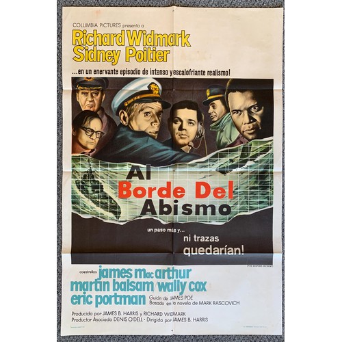 423 - Al Borde Del Abismo (1965) 'The Bedford Incident' Agentinian film poster, starring Sidney Poitier an... 