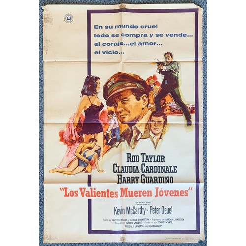 426 - Los Valientes Mueren Jovenes (1968) 'To Hell With Heroes' Argentinian film poster, starring Rod Tayl... 