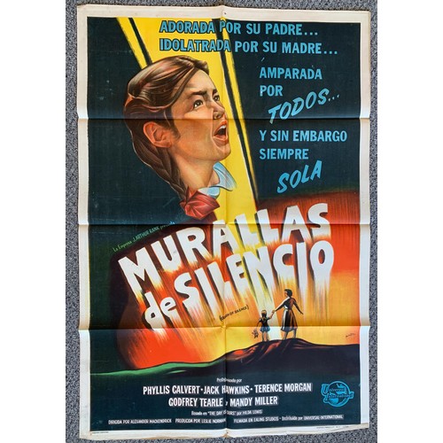 430 - Murallas De Silencio (1952) 'The Crash Of Silence' Argentinian film poster, starring Phyllis Calvert... 