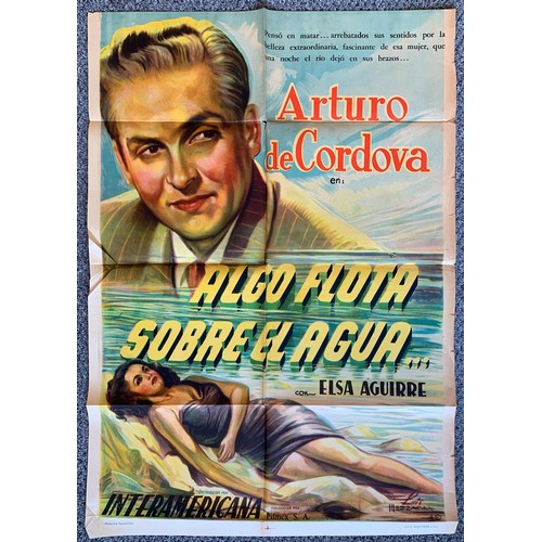 432 - Algo Flota Sobreel Agua (1948) 'Something Floats On Water' Argentinian film poster, starring Arturo ... 