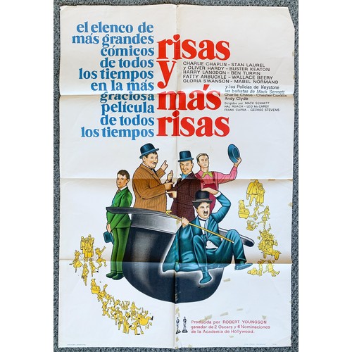 433 - Risas Y Mas Risas (1960) 'When Comedy Was King' Argentinan film poster, starring Charlie Chaplin, La... 