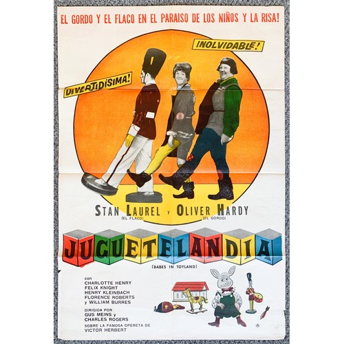 434 - Juguetelandia (1934) 'Babes In Toyland' Argentinian film poster, re-release, starring Laurel & Hardy... 