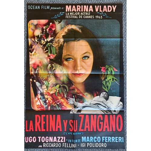 435 - La Reina Y Su Zangano (1963) 'The Conjugal Bed' Argentinian film poster, staring Marina Vlady , 74cm... 