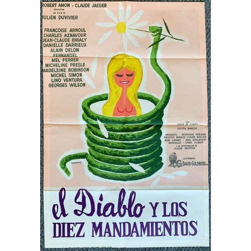 438 - El Diablo Y Los Diez Mandamientos (1962) 'The Devil And The Ten Commandments' Argentinian film poste... 