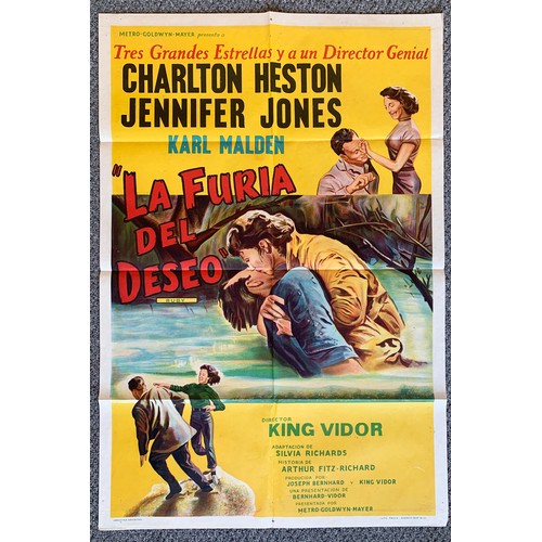 447 - La Furia Del Deseo (1963) 'Ruby Gentry' Argentinian film poster, staring Charlton Heston and Jennife... 