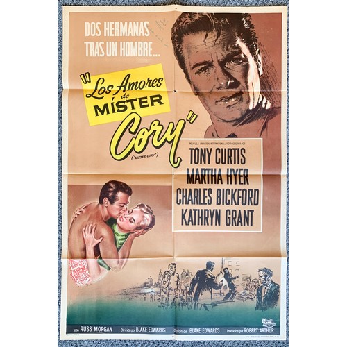 449 - Los Amores de Mister (1957) 'Mister Copy' Argentinian film poster, staring Tony Curtis and Martha Hy... 