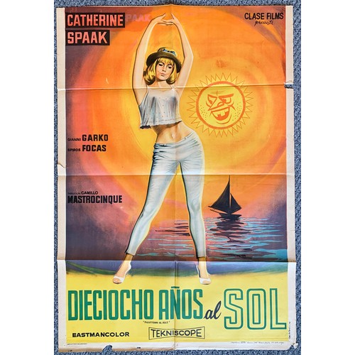 451 - Dieciocho Anos Al Sol (1962) 'Eighteen In The Sun' Argentinian film poster, staring Catherine Spark,... 