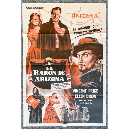 453 - El Baron De Arizona (1950) 'The Barron Of Arizona' Spanish film poster, staring Ellen Drew and Vince... 