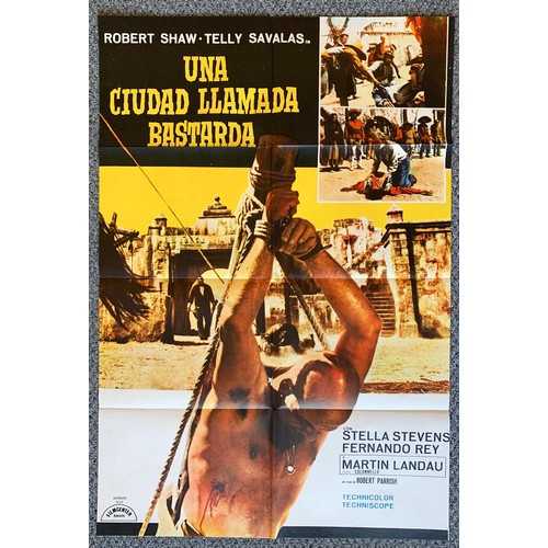 456 - Una Ciudad Llamada Bastarda (1971) 'A Town Called Hell' Argentinian film poster, staring Robert Shaw... 