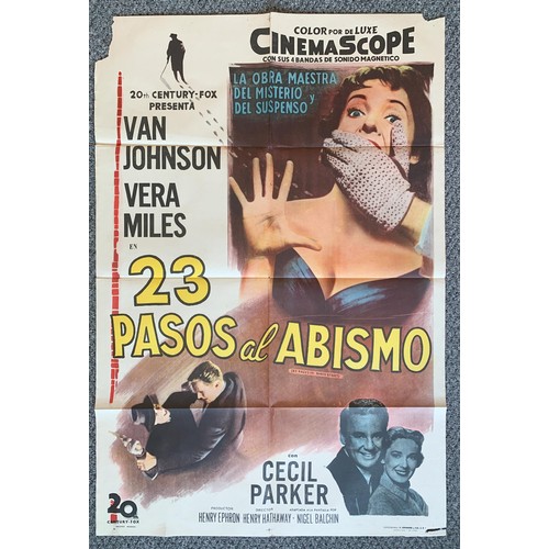 461 - 23 Pasos Al Abismo (1956) '23 Paces To Baker Street' Argentinian film poster, staring Vera Miles and... 