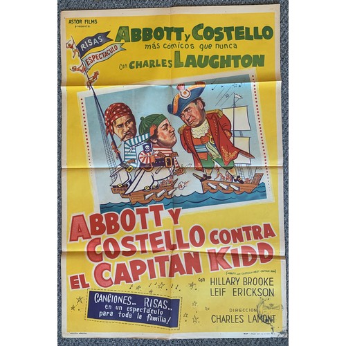 469 - Contra El Captain Kidd (1952) 'Abbott and Costello Meet Captain Kid' Argentinian film poster, starin... 