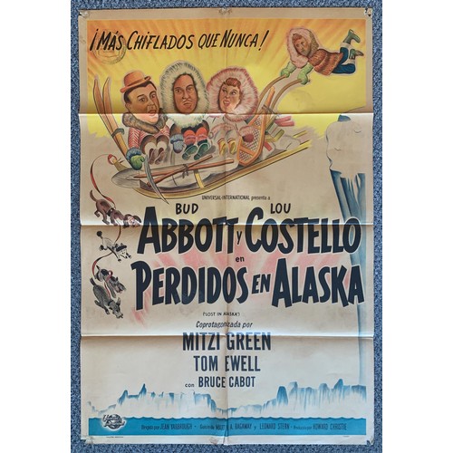 470 - Perdidos en Alaska (1952) 'Lost In Alaska' Argentinian film poster, staring Abbott and Costello, 74c... 