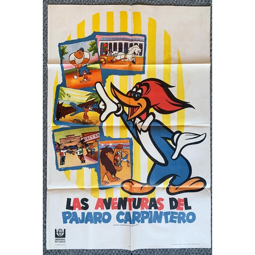 474 - Las Aventuras Del Pajaro Carpintero (1950s) 'Woody Woodpecker' Argentinian film poster, staring Wood... 